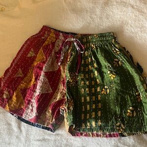 Kantha Cotton Shorts with Pockets One Size S-XL
